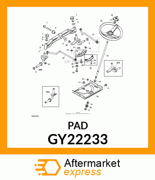 SECTOR PAD W/SCREWS GY22233