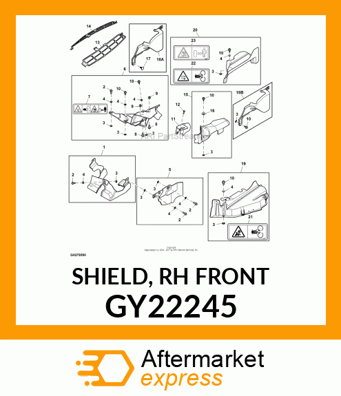 SHIELD, RH FRONT GY22245