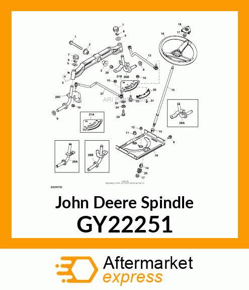 SPINDLE, SPINDLE, WELDMENT RH GY22251