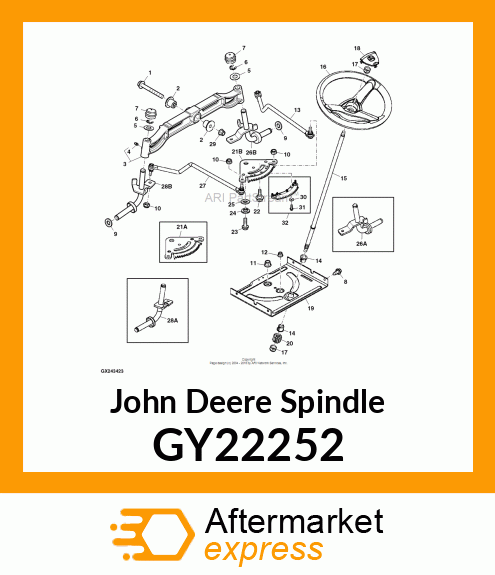 SPINDLE, SPINDLE, WELDMENT LH GY22252