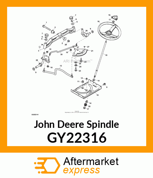 SPINDLE, WELDMENT LH (BLK ECOAT) GY22316