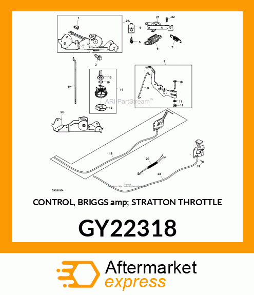 CONTROL, BRIGGS amp; STRATTON THROTTLE GY22318