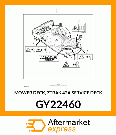 MOWER DECK, ZTRAK 42A SERVICE DECK GY22460