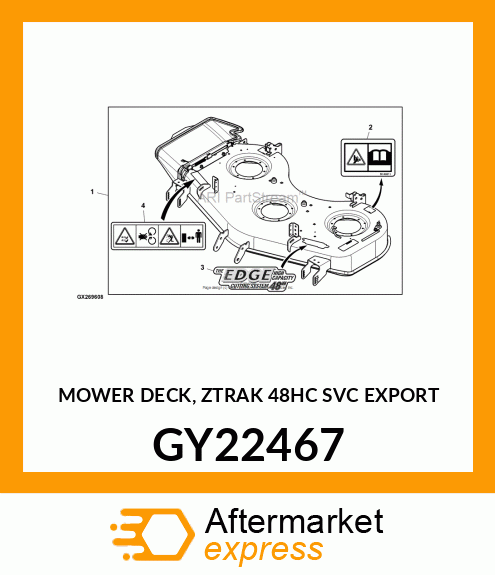 MOWER DECK, ZTRAK 48HC SVC EXPORT GY22467
