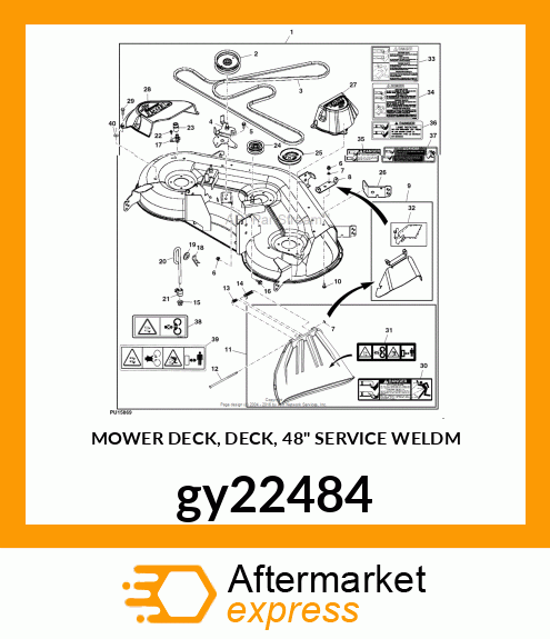 MOWER DECK, DECK, 48" SERVICE WELDM gy22484