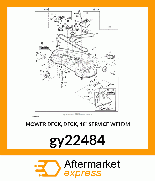 MOWER DECK, DECK, 48" SERVICE WELDM gy22484