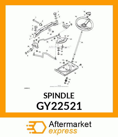 SPINDLE, WELDMENT RH (BLK ECOAT) GY22521