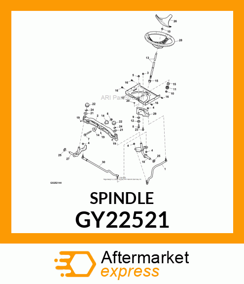 SPINDLE, WELDMENT RH (BLK ECOAT) GY22521