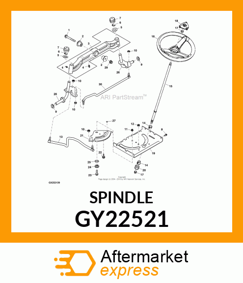 SPINDLE, WELDMENT RH (BLK ECOAT) GY22521