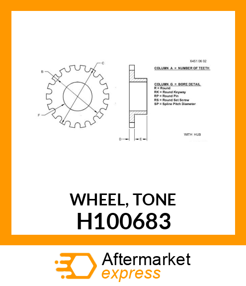 WHEEL, TONE H100683