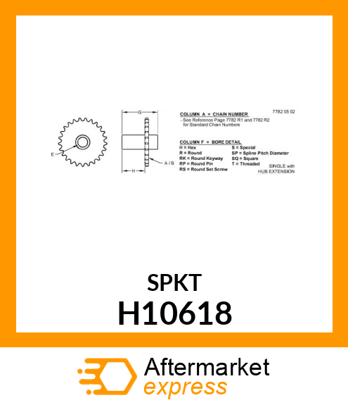 SPROCKET H10618