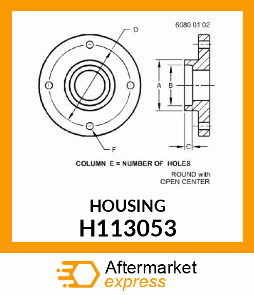 BEARING HOUSING W/O BEARING, INPUT H113053