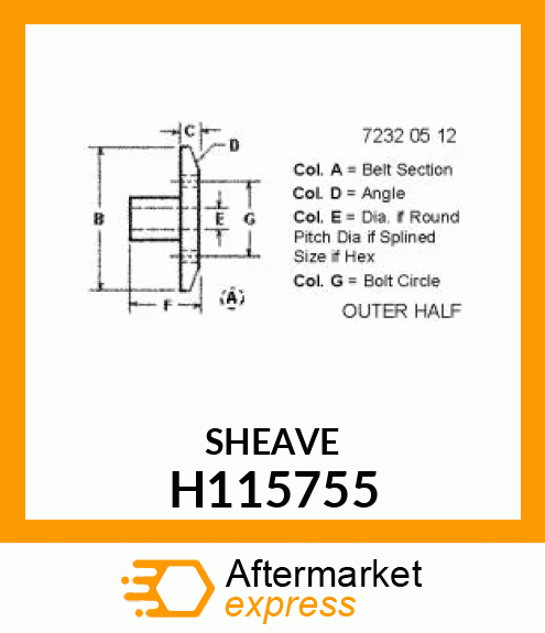 SHEAVE HALF H115755