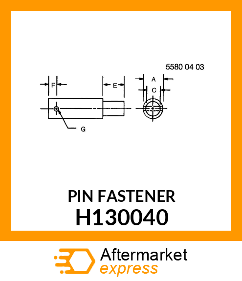 PIN FASTENER, PIN H130040