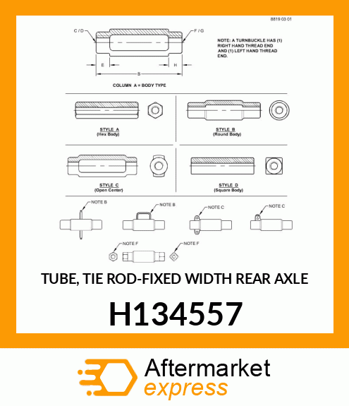 TUBE, TIE ROD H134557