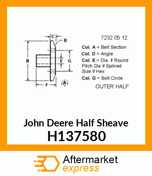 SHEAVE HALF H137580