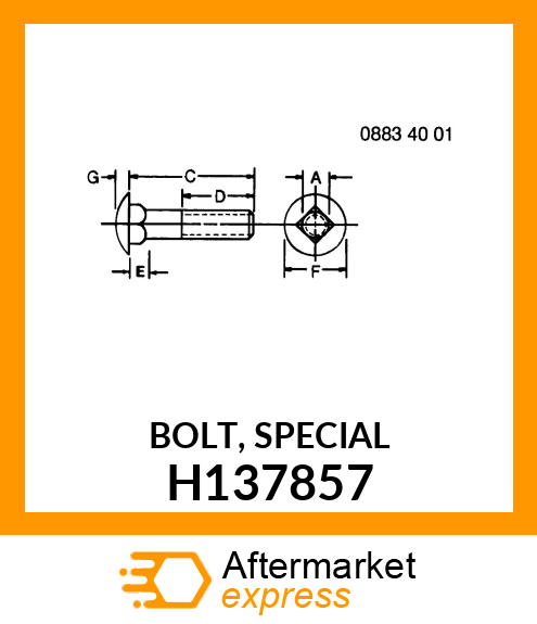 BOLT, SPECIAL H137857