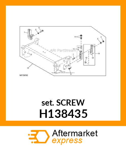 SET SCREW, SET SCREW, M10 X 25 SQ H H138435