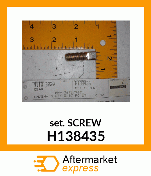 SET SCREW, SET SCREW, M10 X 25 SQ H H138435