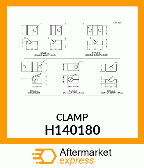 CLAMP,STANDARD SERIES H140180