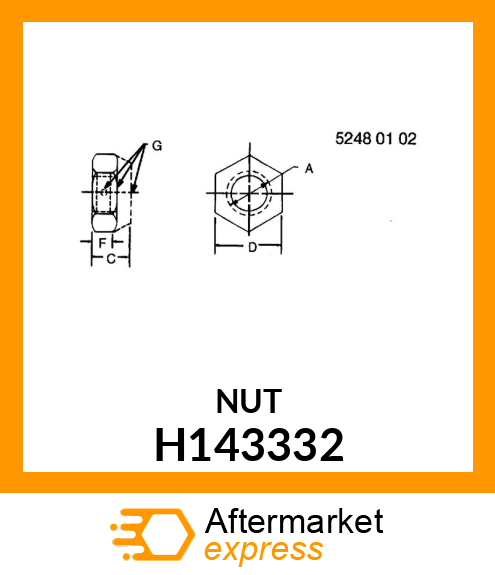 LOCK NUT, 5/16 INCH H143332