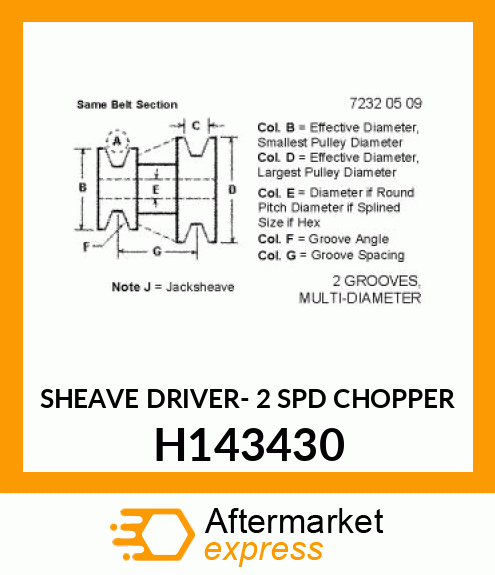 SHEAVE DRIVER H143430