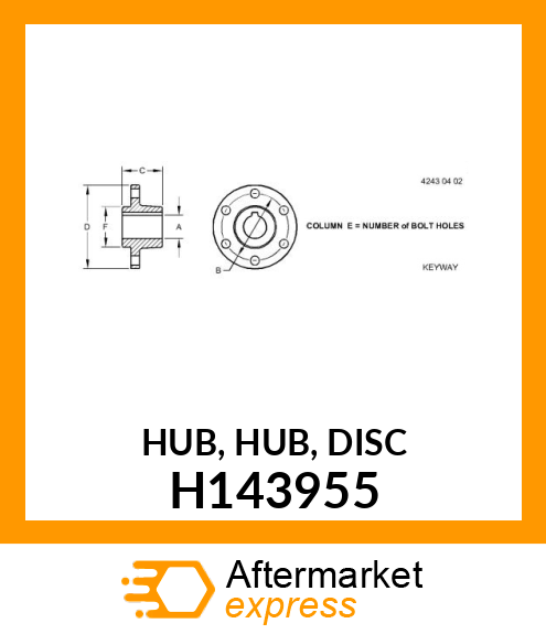 HUB, HUB, DISC H143955