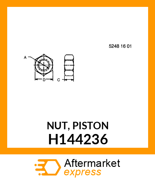 NUT, PISTON H144236