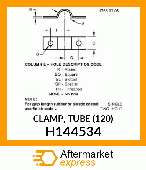 CLAMP, TUBE (120) H144534