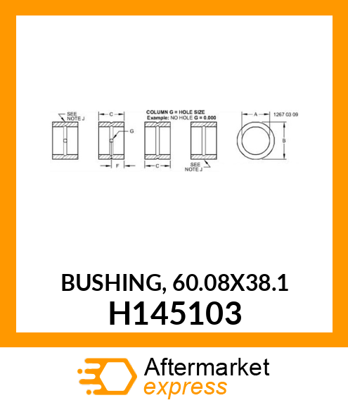 BUSHING, 60.08X38.1 H145103