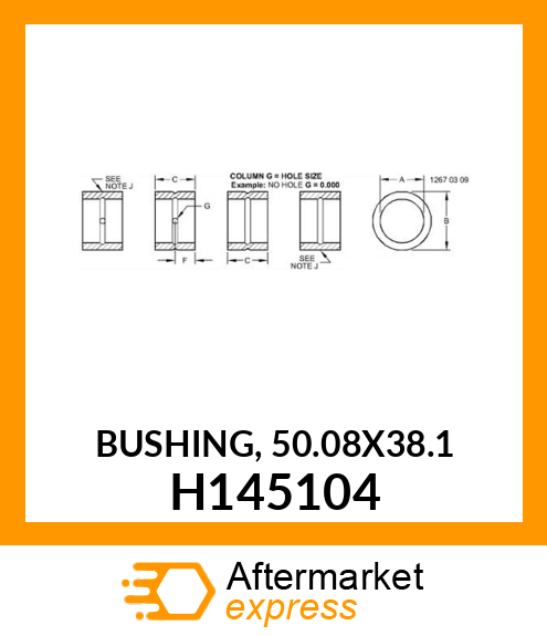 BUSHING, 50.08X38.1 H145104