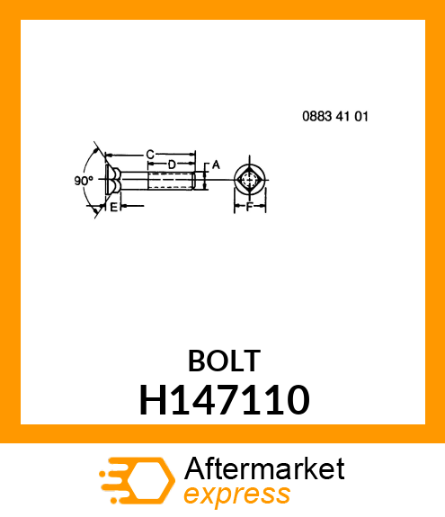 BOLT, SPECIAL PLOW H147110