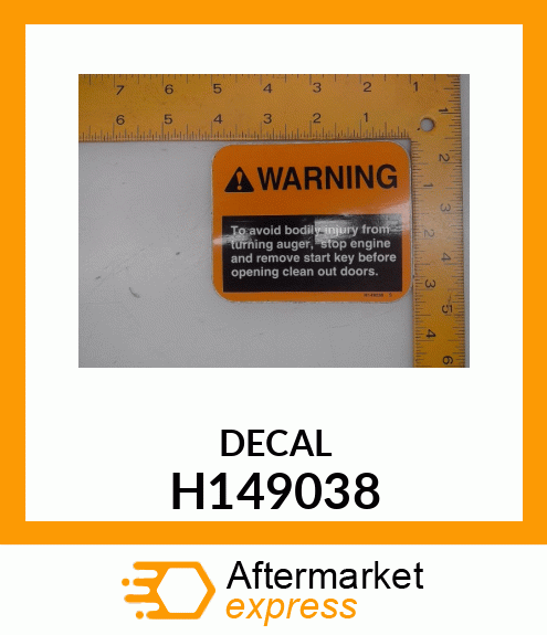 SIGN, WARNING H149038