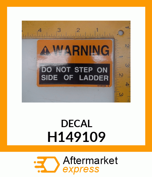SIGN, HITCH TUBE WARNING H149109