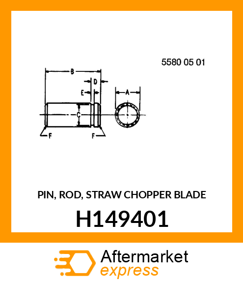 PIN, ROD, STRAW CHOPPER BLADE H149401