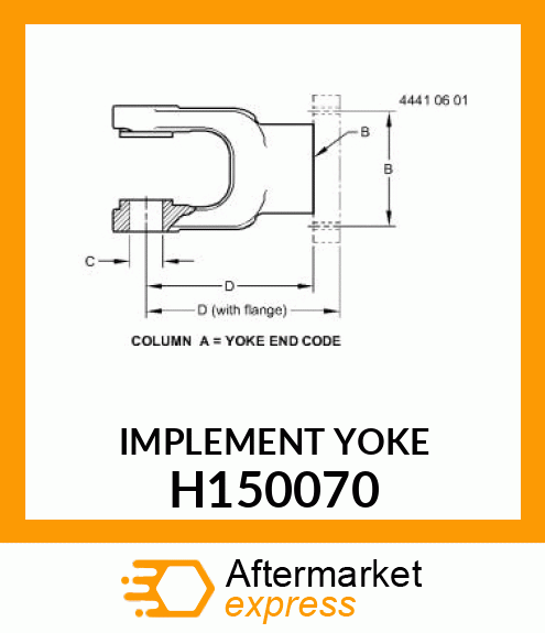 IMPLEMENT YOKE H150070
