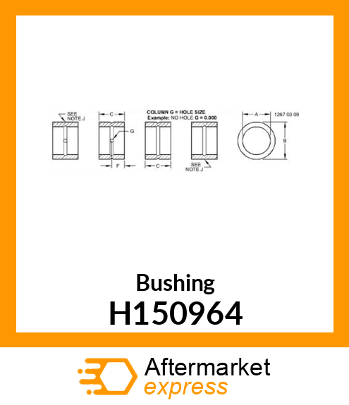 BUSHING, 64.5X75 H150964