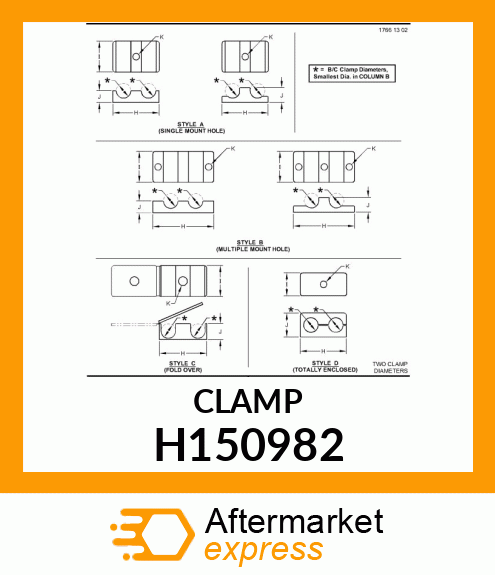 CLAMP, TWIN, SMOOTH 28 H150982