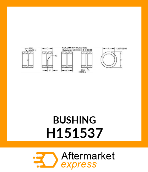 BUSHING, 70X80 H151537