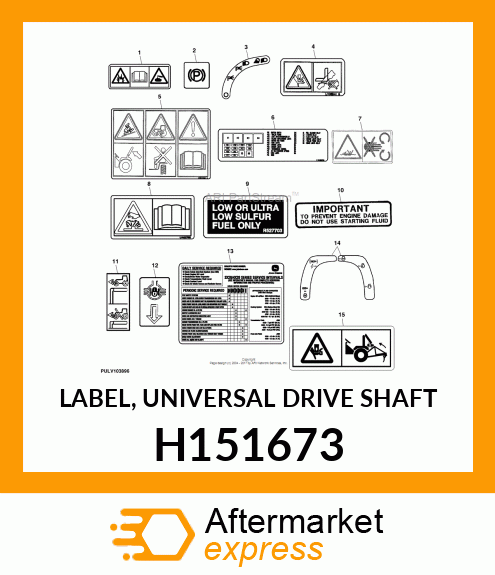 LABEL, UNIVERSAL DRIVE SHAFT H151673