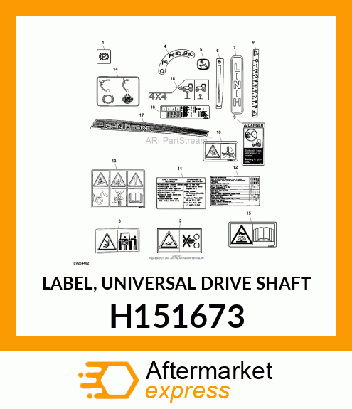 LABEL, UNIVERSAL DRIVE SHAFT H151673