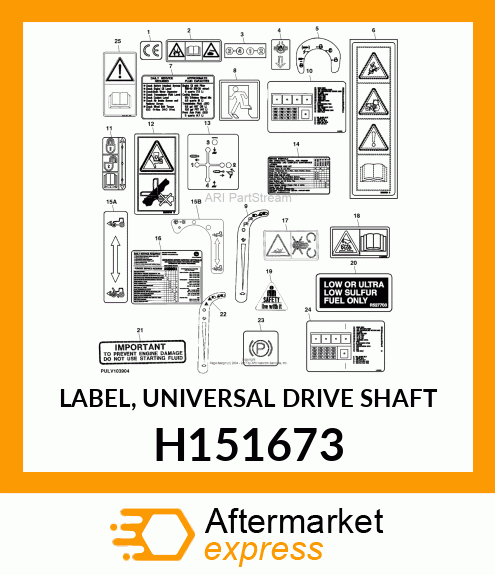 LABEL, UNIVERSAL DRIVE SHAFT H151673