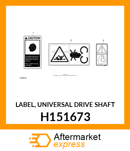 LABEL, UNIVERSAL DRIVE SHAFT H151673