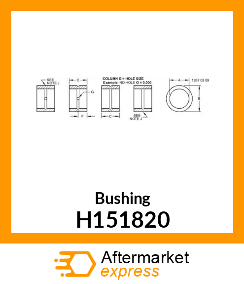 BUSHING, 64.75X75.1 H151820