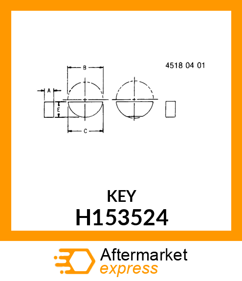 KEY, WOODRUFF 10 X 13 H153524