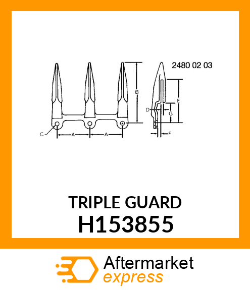 KNIFE GUARD, GUARD, TRIPLE H153855