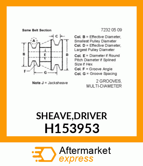 SHEAVE,DRIVER H153953