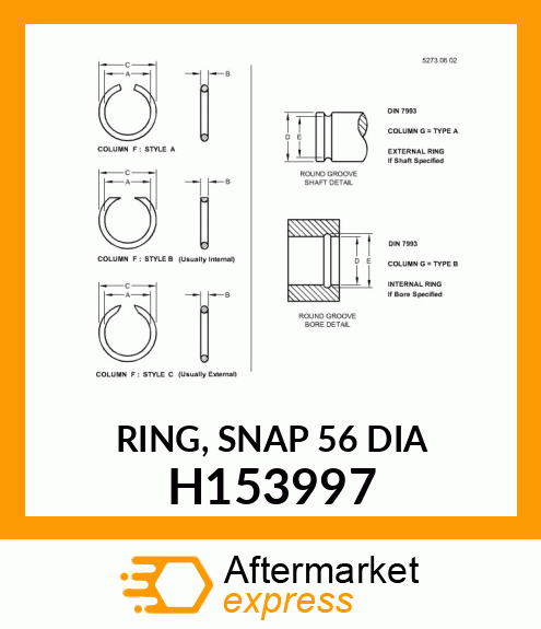 RING, SNAP 56 DIA H153997