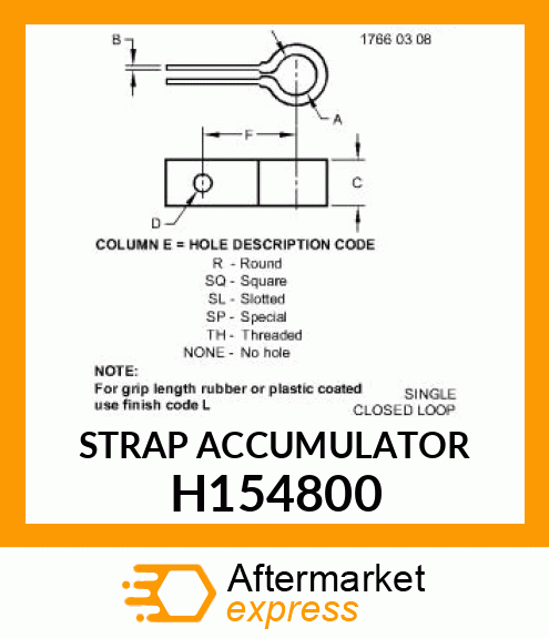 STRAP ACCUMULATOR H154800