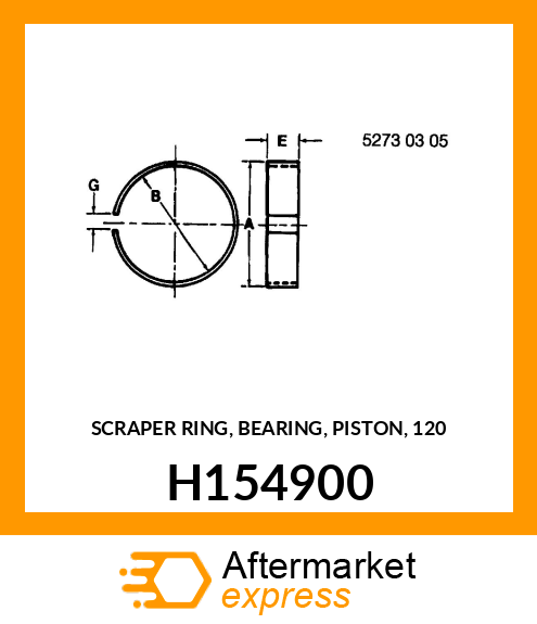 SCRAPER RING, BEARING, PISTON, 120 H154900